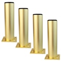 Miniatyrbillede 2 af 5: 4×Kaffe Bordsben Sofa Ben Guld, Bordben Justerbar Højde, Rørformede Ben Runde, Højde: 6-30cm Base Aluminiumlegering | Anodiseret overflade 8 cm