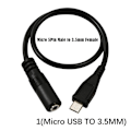 Miniatyrbilde 1 av 5: Adapter for micro USB til 3,5 mm jack for hodetelefoner hodetelefonkabel 1(Micro USB)