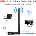 Pikkukuva 2 / 5: WiFi-sovitin tietokoneelle, 1200Mbps USB 3.0 langaton verkko WiFi