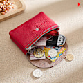 Miniatyrbild 1 av 5: Kläder i kohud för kvinnor, fashionabla korta plånböcker för mynt K double layer
