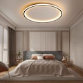 Miniatyrbilde 1 av 5: LED taklampe dimbar med fjernkontroll, 25W svart LED taklampe Φ40CM 3000K-6000K, indirekte belysning taklampe for soverom[qb]