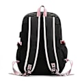 Pikkukuva 2 / 4: Musta Blackpink-reppu, kannettava laukku, koululaukku, kirjakassi USB-latauskuulokkeilla style 3