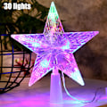 Miniatyrbillede 1 af 4: LED-lys med femtakket stjerne i juletræ til juledekoration 30 lys 30 lights L