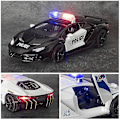 Miniatyrbillede 4 af 5: 1/32 Legering Støbt Politi Model Superbil Legetøj Køretøj Lyd
