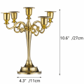 Miniatyrbilde 2 av 5: Metallkandelaber Gull 5 Arm 27cm Lysestake med lang kjegle