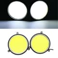 2 stk 12V Runde LED Lys DRL Kjørelys LED Tåkelys COB Bil L[qb]