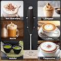 Miniatyrbilde 6 av 7: Elektrisk blender, eggpisker, melkeskummer, håndholdt, mini elektrisk drikkeblander, skummer med stativ for kaffe latte White