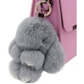 Miniatyrbillede 4 af 5: Fluffy Bunny Nøglering Sød Plys Bunny Nøgleringe Damer Taske Pom Pom Elskelig Nøglering IC
