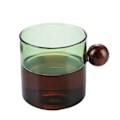 Miniatyrbillede 1 af 9: Farverige Glas Kaffe Krus med Trækugle Håndtag Stilfuld Drikkemug Vandkop til Te Kaffe Latte Grøn Green 220ml