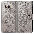 Miniatyrbillede 1 af 3: Kompatibel med Samsung Galaxy S8 Plus Flip Cover Præget Sommerfugl Blød Tpu Stødsikkert Cover Slankt - Grå null[qb] null none