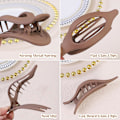 Miniatyrbilde 5 av 7: Flate hårklyper 6 stk Lay Down Claw Clips Hårtilbehør for kvinner - Brun[qb]
