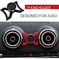 Miniatyrbillede 5 af 5: Magnetisk telefonholder til Audi A3 8V S3 8P, bilholder til luftventil, egnet til smartphone og GPS, med bil, 360° justerbar visning, sort