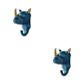Pikkukuva 4 / 5: 1/2/3/5 Vahva ja kestävä eläinpään avaimenkoukku yksinkertaiseen retro-siniseen (sarvikuono) Retro blue (rhino) 2 Set
