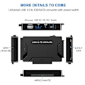 Miniatyrbillede 4 af 6: Zilkee Ultra Recovery Converter USB3.0 til SATA/IDE Harddisk Kabel Disk Adapter EU Stik - Perfekt