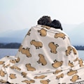 Miniatyrbillede 4 af 4: Capybara tæpper fleece alle årstider vilde dyr fra Sydamerika bærbare tynde tæpper til sofa bil sengetøj 100x125cm 40x50in