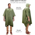 Pikkukuva 4 / 5: Hupullinen sadeviitta aikuisille, jossa tasku Green