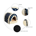 Miniatyrbillede 4 af 5: XL Størrelse Pet Legebur Kennel Blød Igloo Senge Hule Kat Hvalpe Seng Varmt Pude Foldbar - Blå Stjerner