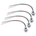 Miniatyrbillede 7 af 8: 4 sæt indikator LED-lys vandtæt fælles anode industrielle kontrolkomponenter 12mm 110-220V rød og grøn