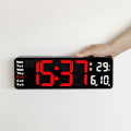 Miniatyrbild 1 av 5: LED Digital Väggklocka Elektronisk Väggfjärrkontroll Temp Datum Röd Red 13 in