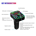 Miniatyrbillede 3 af 5: Bil Bluetooth 5.0 Fm Transmitter Dobbelt USB Typec Oplader Mp3 Afspiller LED Baggrundsbelysning Pd Hurtig Oplader Adapter Håndfri Bilsæt
