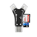 Miniatyrbilde 1 av 5: 2024 4-i-1 Minnekortleser, OTG Kortleser Passer for i-Phone/i-Pad, Apple black