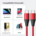 Miniatyrbilde 4 av 4: 25W USB-C hurtiglader + 1M nylon USB-C-kabel til Samsung Galaxy S22 Ultra S22 S23+ S23 Ultra S21 FE S21 S20 S10 S9