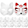 Miniatyrbillede 1 af 2: 10 stk. Hvide masker Papir masker Blanke kattemasker til at dekorere selvmaling Maskerade Cosplay fest