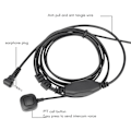 Miniatyrbillede 5 af 5: 2,5 mm halsmikrofon headset mikrofon Ptt til walkie talkie radio Tlkr T5 T80 T60 T6 T8 Talk