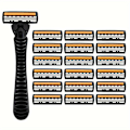 Miniatyrbilde 1 av 9: Herre 3-lags Razor Blade Manuell barbering for menn Erstatt hode Komfortable barberblader 1Holder And 18Blades