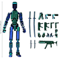 Pikkukuva 5 / 5: T13 toimintahahmo, Titan 13 toimintahahmo 3D Titans hahmo, 3D-tulostettu toimintahahmo Nova 13 toimintahahmo, moninivelliset toimintahahmot Blue green