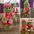 Miniatyrbild 5 av 5: Barnens Julgröna Luddig Grinch Dockleksak Söt Santadräkt Julstoppad