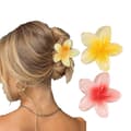 2 stk. blomsterhårspenner, hawaiianske blomsterspenner, store søte hårspenner for kvinner med tykt hår (2 stk.)[BT}