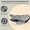 Miniatyrbild 3 av 5: Midjeväska för kvinnor och män, resebälte för damer, midjeväska för löpning och promenader, vattentät midjeväska, justerbar crossbody Grey
