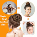 Pikkukuva 5 / 5: 1 kpl Messy Bun -hiuslisäke, Scrunchie, Kiharainen Aaltoileva Messy Synteettinen Chignon Naisille Updo Hiusten Asusteet 6#-Dark Brown###
