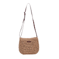 Miniatyrbild 1 av 5: Sommar Straw Crossbody Väska Dam Strand Semester Vävd Axelväska Handväska Khaki 0.13