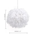 Miniatyrbillede 3 af 5: Fjerlet lampeskærm til loftslampe, fluffy lampeskærm Lampeskærm Lysskærm til bordlampe og gulvlampe, soveværelse diameter 30 cm, hvid
