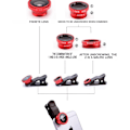 Miniatyrbillede 2 af 5: 3-i-1 Fisheye-objektiv 0,67X vidvinkelzoom Fisheye makroobjektiv kamerasæt med klips universel objektiv til iPhone 13 Xiaomi Huawei Ed