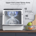 Miniatyrbillede 4 af 5: BlitzHome APP Mini Dobbelt vandindløb opvaskemaskine Bordopvaskemaskine White White