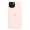 iPhone 15 Skal Kompatibelt med MagSafe Repskyddande Silikonfodral - Rosa