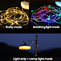 Miniatyrbild 3 av 5: 2-i-1 LED-campinglykta och ljusslinga - Vattentät och bärbar för utomhusbruk - USB-laddningsbar multifunktionell campinglampa! varm 10M varm warm 10M