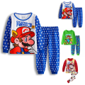 Miniatyrbild 2 av 4: 1Set Barn Pyjamas Super Mario Långärmad Pullover Set Nattkläder C C 130 cm
