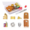 Miniatyrbild 1 av 11: SömnadsTumme Metall Tumme Ringar Justerbara Metall Finger Skydd Ringar Läder Mynt Finger Skydd, Sömnad Finger Skydd 0.06 D