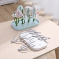 Miniatyrbillede 3 af 5: Baby flasketørrestativ med bakke Kaktus kopholder til flasker, sutter, kopper, pumpedele