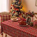 Miniatyrbild 2 av 5: Juldekoration Nyår Bordsduk Pläd Snöflinga Xmas Hem Cover Duk Rektangulär Soffbord Duk Fin Rutig Snöflinga Fine chequered flurr 100x160cm
