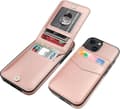 iPhone 13 Skal Plånbok med Kortfack, Premium Läder Magnetiskt Lås Stativ Robust Skydd för iPhone 13 (Roséguld)