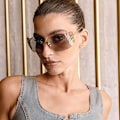 Pikkukuva 4 / 5: Futuriset Rimless Y2K Aurinkolasit Naisille Miehille Trendikäs Käärivä Kehys