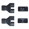 Miniatyrbild 2 av 5: IEC320 C14 till Dual IEC320 C13/C15/Nema 5-15R Strömadapter 3 Terminaler Strömadapter Hane till Hona Ström null - C 0.07