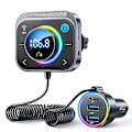 Pikkukuva 1 / 3: SSRGV Joyroom FM Bluetooth 5.3 FM/AUX Bluetooth-autonäyttö Auton Lataus Bass Boost 3 Porttia PD&QC 3.0 FM Bluetooth Auton Lähetin