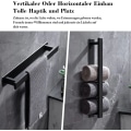 Pikkukuva 5 / 5: Pyyhekuivausteline ilman porausta musta pyyhekuivausteline kylpyhuoneen vieraspyyhekuivausteline seinäkiinnitys ruostumaton teräs mattapyyhekuivausteline (41cm)