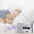 Miniatyrbild 5 av 5: Bärbar radio liten radio silver FM/AM (MW), extra stort ratt, miniradio med inbyggd högtalare, batteridriven